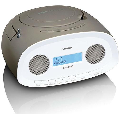 Radio portable Boombox DAB +/FM avec lecteur CD et USB, AUX, MP3 Lenco SCD-69 Taupe