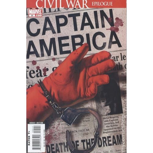 Captain America # 25 ( First Print, 36 Pages V.O. 2007 ) *** Civil War Epilogue **