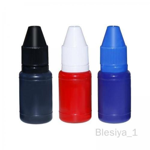 5 X 10ml Tampon Recharge Encre Photosensible Tampon Encre Couleur Vive Encre Séchage Rapide 3 Bouteilles Pour Papier Bois Mariage