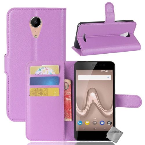 Housse Etui Coque Pochette Portefeuille Pour Wiko Tommy 2 Plus + Film Ecran - Mauve