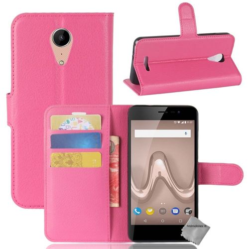 Housse Etui Coque Pochette Portefeuille Pour Wiko Tommy 2 Plus + Verre Trempe - Rose