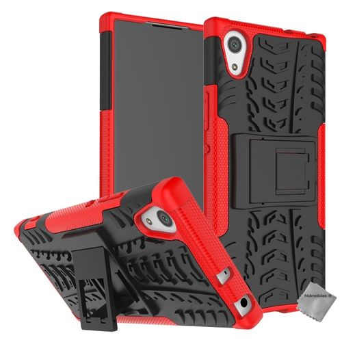 Housse Etui Coque Rigide Anti Choc Pour Sony Xperia Xa1 Plus + Film Ecran - Rouge