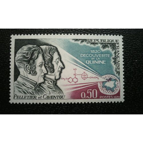 Timbre France ( Yt 1633 ) 1970 150e Anniversaire De La Découverte De La Quinine. Pelletier Et Caventou