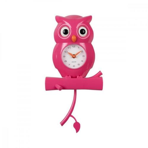 Horloge Hibou H37,5cm - Present Time - Rose -