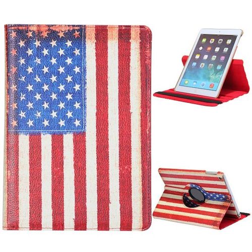 Etui A Rabat Ipad Mini 2 3 4 Drapeau Usa Vintage Rotatif Cuir Simili (Pu)