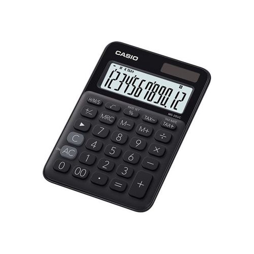 Casio MS-20UC - Calculatrice de bureau - 12 chiffres - panneau solaire, pile - noir
