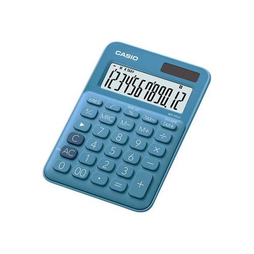 Casio MS-20UC - Calculatrice de bureau - 12 chiffres - panneau solaire, pile - bleu