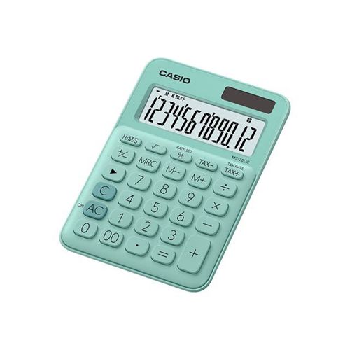 Casio MS-20UC - Calculatrice de bureau - 12 chiffres - panneau solaire, pile - vert