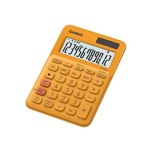 Casio MS-20UC - Calculatrice de bureau - 12 chiffres - panneau solaire, pile - orange