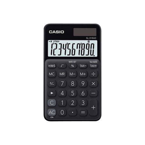 Casio SL-310UC - Calculatrice de poche - 10 chiffres - panneau solaire, pile - noir