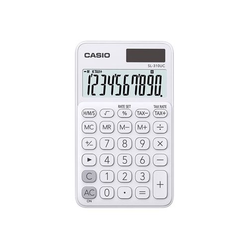 Casio SL-310UC - Calculatrice de poche - 10 chiffres - panneau solaire, pile - blanc