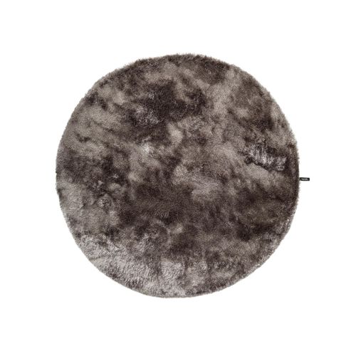 Benuta Essentials Tapis À Poils Longs Whisper Gris Diamètre 160 Cm Rond