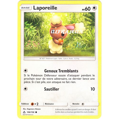 Pokémon - 106/156 - Laporeille - Sl5 - Soleil Et Lune - Ultra Prisme - Commune