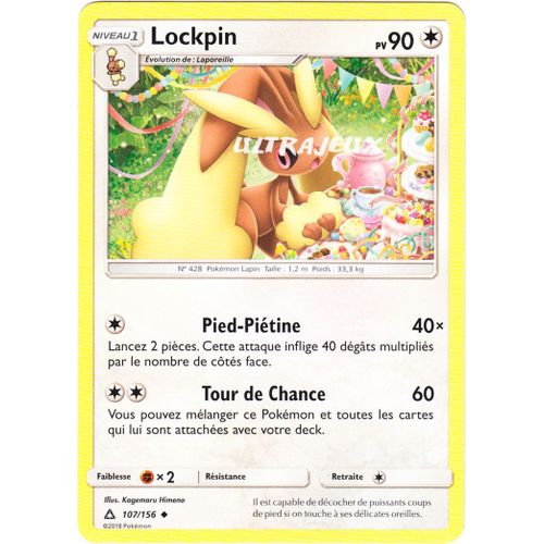 Pokémon - 107/156 - Lockpin - Sl5 - Soleil Et Lune - Ultra Prisme - Peu Commune