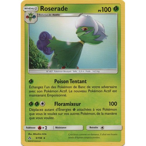 Roserade 5/156 Série Ultra Prism Pokemon Vf