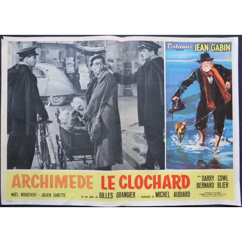 Jean Gabin - Archimède Le Clochard * Gilles Grangier - Film 1958 - 70x50cm * Affiche De Cinéma Originale Italienne De 1958 * Movie Poster * Jean Gabin ; Darry Cowl ; Bernard Blier - Michel Audiard