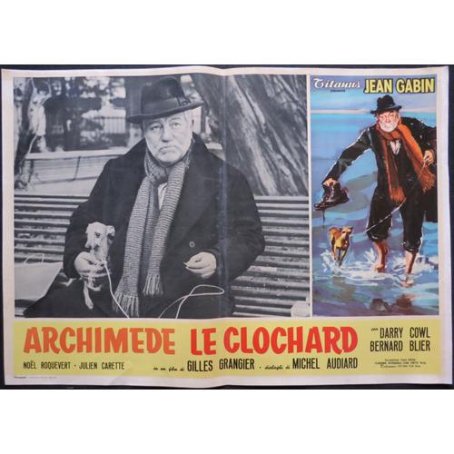 Jean Gabin - Archimède Le Clochard * Gilles Grangier - Film 1958 - 70x50cm * Affiche De Cinéma Originale Italienne De 1958 * Movie Poster * Jean Gabin ; Darry Cowl ; Bernard Blier - Michel Audiard