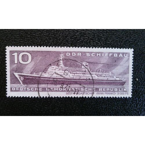 Timbre Allemagne Rda ( Yt 1386 ) 1971 Navire À Passagers "Iwan Franko