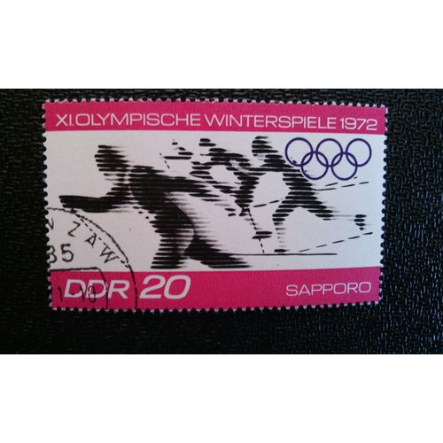 Timbre Allemagne Rda ( Yt 1416 ) 1971 Jeux Olympiques D'hiver 1972, Ski De Fond À Sapporo