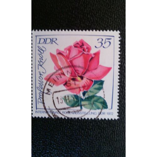 Timbre Allemagne Rda ( Yt 1453 ) 1972 Exposition Internationale Rose Professor Knöll