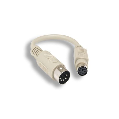 CABLE ADAPTATEUR CLAVIER INFORMATIQUE FICHE MALE DIN 5 BROCHES / FICHE FEMELLE PS/2