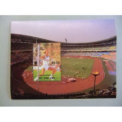 Grenadines Of St.Vincent 1988 Athletics Olympic Games Seul Yvert Bloc 46 A ** Mnh