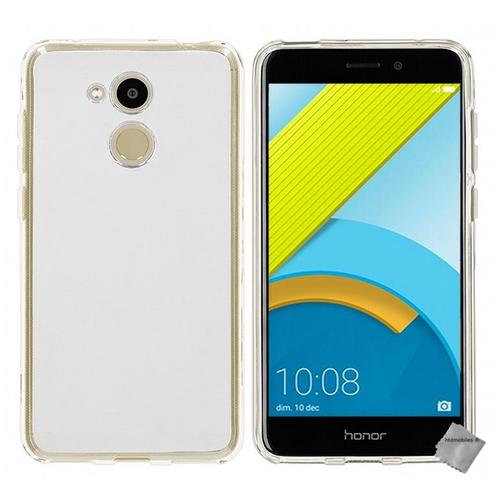 Housse Etui Coque Pochette Silicone Gel Fine Pour Huawei Honor 6c Pro + Film Ecran - Blanc Transparent