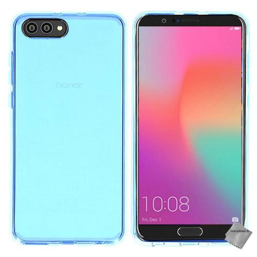 Housse Etui Coque Pochette Silicone Gel Fine Pour Huawei Honor View 10 + Verre Trempe - Bleu