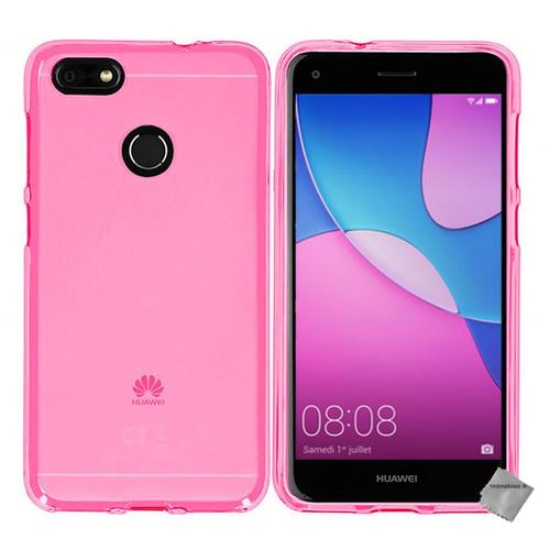 Housse Etui Coque Pochette Silicone Gel Fine Pour Huawei Y6 Pro (2017) + Film Ecran - Rose