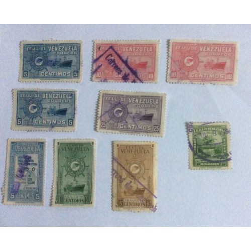 Lot De 9 Timbres Oblitérés Du Venezuela (2 Doublons)