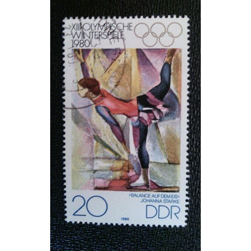 Timbre Allemagne Rda ( Yt 2142 ) 1980 Équilibre Sur La Glace Peinture À L'huile De Johanna Starke (1921-201)