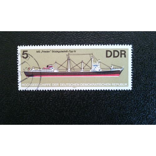 Timbre Allemagne Rda ( Yt 2358 ) 1982 Navire De Marchandises Diverses «Peace»
