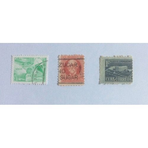 Lot De 2 Timbres Oblitérés + 1 Timbre Non Oblitéré De Cuba