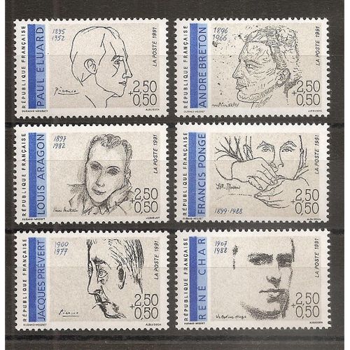 2681 À 2686 (1991) Série Poètes Français Du X Xème Siècle N** (Cote 7,8e) (5115)