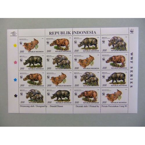 Indonesia 1996 Wwf Protección Animales En Extinción Rinocerontes Yver Nº 1474 / 77 ** Mnh