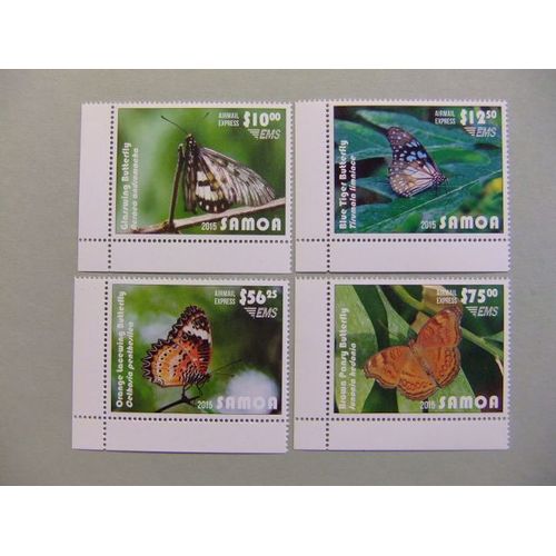 Samoa 2015 Fauna Butterflies Papillons Mariposas Mnh Airmail Expres