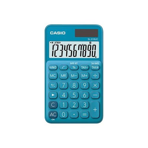 Casio SL-310UC - Calculatrice de poche - 10 chiffres - panneau solaire, pile - bleu