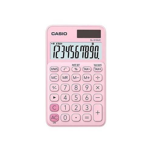 Casio SL-310UC - Calculatrice de poche - 10 chiffres - panneau solaire, pile - rose