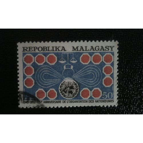 Timbre Madagascar ( Yt 475 ) 1970 25 ° Anniv. De W. N.U.