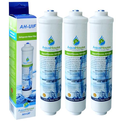 3x Aquahouse Ah-Uif Compatible Filtre À Eau Universel Pour Réfrigérateur Samsung Lg Daewoo Rangemaster Beko Haier Etc Réfrigérateur Congélateur