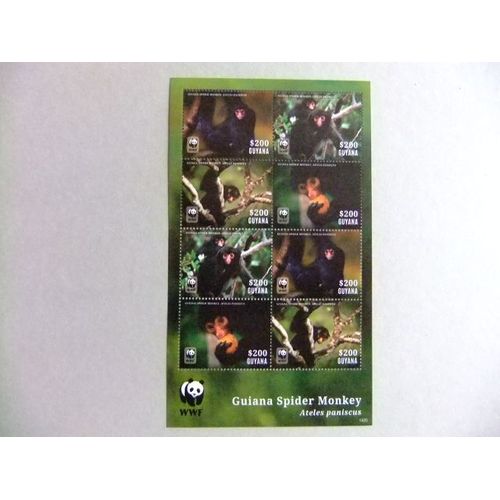 Guyana Guyane 2014 W.W.F Spider Monkey Mono Araña Yvert ** Mnh