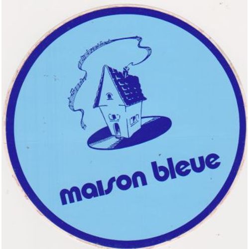 Autocollant Maison Bleue ( 12 X 12 Cm )