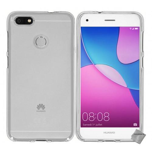 Housse Etui Coque Pochette Silicone Gel Fine Pour Huawei Y6 Pro (2017) + Film Ecran - Blanc Transparent