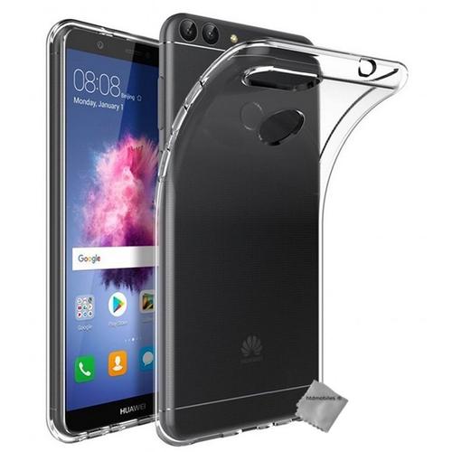 Housse Etui Coque Silicone Gel Fine Huawei P Smart + Verre Trempe Transparent Tpu