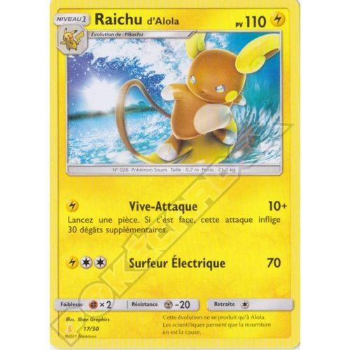 Raichu D'alola 17/30 Kit Du Dresseur Raichu D'alola Et Lougaroc Forme Nocturne