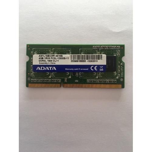 Barrette RAM DDR3L 4Go 1Rx8 PC3L 12800S 11 AM1L16BC4R1-B1MS 1600 CL11 4Gb ADATA