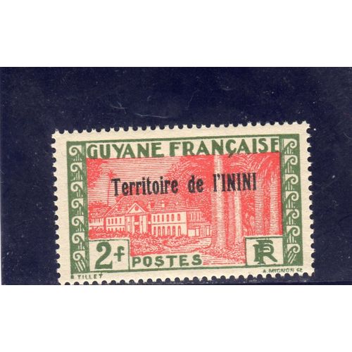 Timbre-Poste Du Territoire De L'inini (Guyane Française) (Hôtel Du Gouvernement À Cayenne)