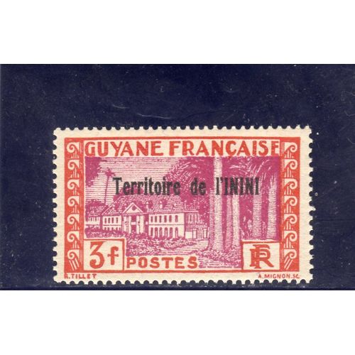 Timbre-Poste Du Territoire De L'inini (Guyane Française) (Hôtel Du Gouvernement À Cayenne)