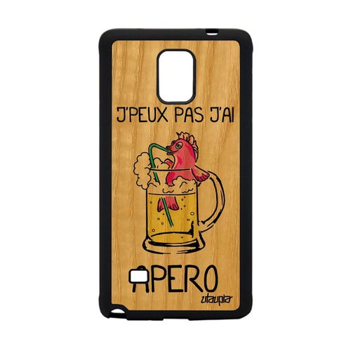 Coque Bois Silicone Note 4 J'peux Pas J'ai Apero Bd Rose Humour A Samsung Galaxy Note 4