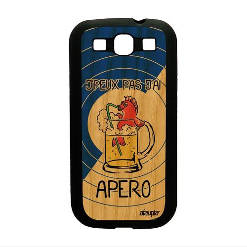 Coque Galaxy S3 En Bois Silicone J'peux Pas J'ai Apero Personnalisé Case Samsung Galaxy S3